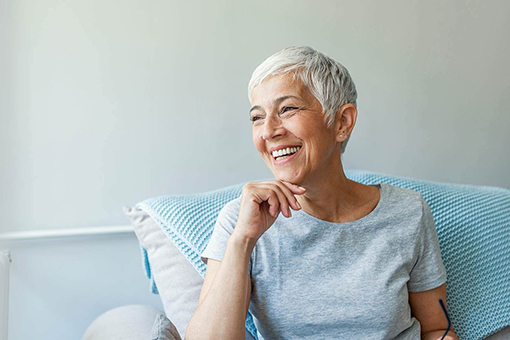 Happy woman after cataract surgery